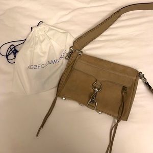 Rebecca Minkoff TAN Suede Mini Mac w/guitar strings